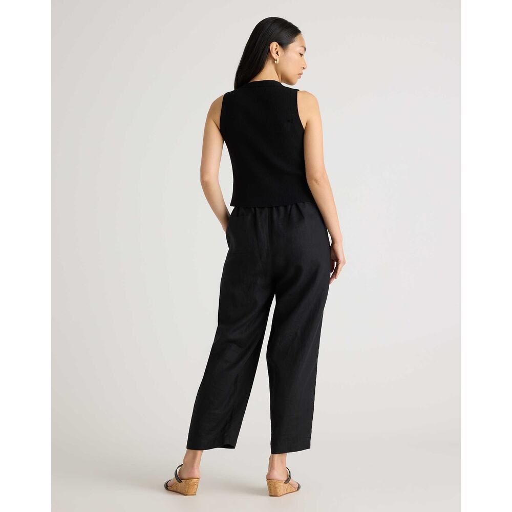 NWT Quince 100% European Linen Pants Black L - Picture 3 of 4